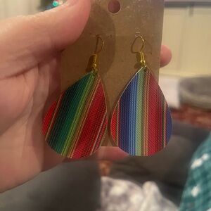 Colorful Striped Teardrop Earrings
